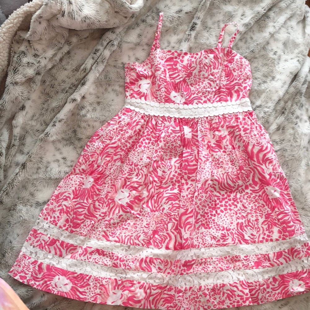 Pink lion pattern lily pulitzer dress